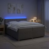  Boxspring krevet s madracem Sivosmeđa 200 x 200 cm Tkanina | shoptok.hr
