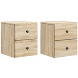  Noćni ormarić za montažu na zid s ladicama 2 pcs Hrast sonoma | shoptok.hr