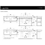 Laufen H8149680001041 Pro S 130 x 46 cm dvojni keramični umivalnik z 2 odprtinama | Shoptok.si