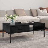  Stolić za kavu crni 90 x 50 x 35 cm od masivne borovine | shoptok.hr