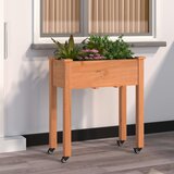 vidaXL Sadilica s kotačima i oblogom smeđa 71 x 37 x 80 cm od jelovine | shoptok.hr