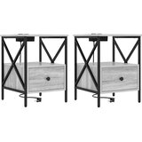  Noćni ormar s ladicama 2 pcs Siva Sonoma 41,5 x 40,5 x 55 cm | Eponuda.com