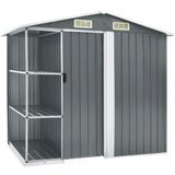 vidaXL Vrtna lopa s stojalom siva 205x130x183 cm železna Cene