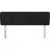  Vzglavje z ušesi črno 147x23x78/88 cm žamet, (20794455) | Shoptok.si