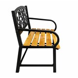  Vrtna klupa za park, terasu, metalna, drvena, za 2 osobe, 118 cm | shoptok.hr
