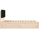 vidaXL Posteljni okvir z oblazinjenim vzglavjem Črna 140 x 200 cm | Shoptok.si