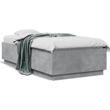 Maison Chic Posteljni okvir - Enojna postelja - Postelja za odrasle betonsko siv 75x190 cm inženirski les-J10332, (21773109) | Shoptok.si