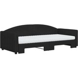 vidaXL dnevni krevet na razvlačenje s madracima crni 90x200 cm tkanina | shoptok.hr