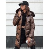 DStreet Kurtka damska ULTRAWAY pikowana z kapturem kawowa | Shoptok.si