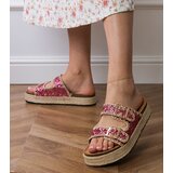 D/CEO Pink espadrille sandals with buckles Induri | Shoptok.si