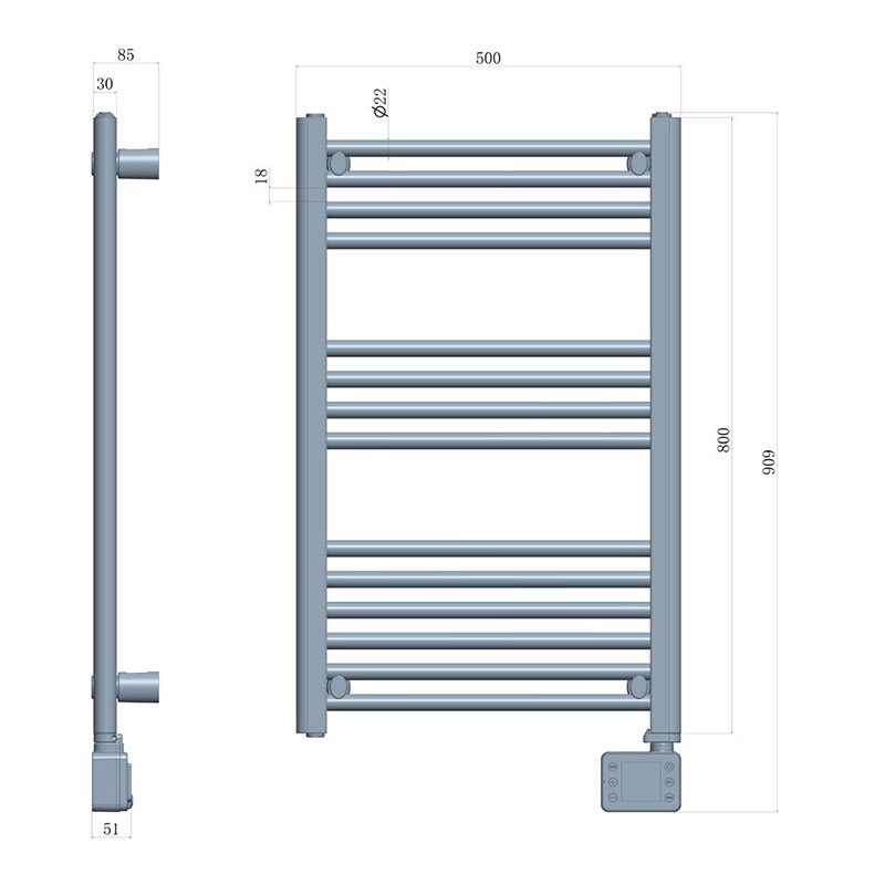 Adler LED Electric Bathroom Radiator | AD 7824 | Radiator | 600 W | White | IP24 | shoptok.hr