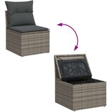 vidaXL Set vrtnih sof s blazinami 7 delov Siva poli ratan | Shoptok.si