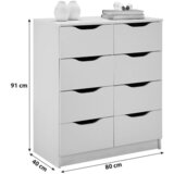 MID.YOU komoda westphalen, bela, 8 predalov | Shoptok.si
