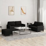  3-dijelni set sofa s jastucima crni od tkanine | shoptok.hr