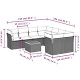 vidaXL 9-dijelni set vrtnih sofa s jastucima crni od poliratana | shoptok.hr