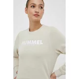 Hummel Bombažen pulover ženska, bež barva
