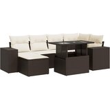  7-dijelni set vrtnih sofa od poliratana s jastucima smeđi | shoptok.hr