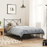 Maison Chic Kovinski Posteljni okvir - Enojna postelja - Postelja za odrasle z vzglavjem črn 100x190 cm, (21693986) | Shoptok.si