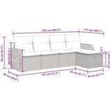  Vrtna garnitura - 5-dijelni set vrtnih sofa s jastucima poliratan smeđi - Smeđa sa spremištem 5 | shoptok.hr