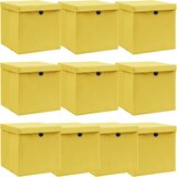  Kutije za pohranu s poklopcima 10 kom žute 32x32x32 cm tkanina | shoptok.hr