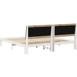  Konstrukcija postelje Bela 200 x 200 cm Masivno borovo les, (5000084697) | Shoptok.si