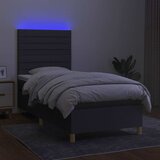  box spring s madracem LED tamnosivi 90x200 cm tkanina | shoptok.hr