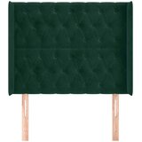  Uzglavlje s ušima tamnozeleno 93x16x118/128 cm baršunasto | shoptok.hr