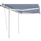 vidaXL Ročno zložljiva tenda z LED lučmi 3x2,5 m modra in bela | Shoptok.si