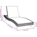 vidaXL Ležaljke 3 pcs Crna 40 x 40 x 40.5 cm Poli ratan | shoptok.hr