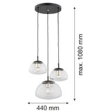  Argon 1492 - Luster na sajli TRINI 3xE27/15W/230V crna | Eponuda.com