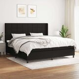  Box spring postelja z vzmetnico črn 200x200 cm blago, (20761094) Cene