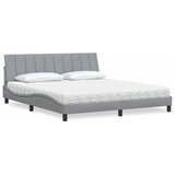  Krevet s madracem Hanko svjetlosivi 180x200 cm od tkanine | shoptok.hr