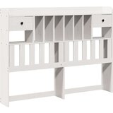 vidaXL Knjižna postelja brez ležišča bela 140x190 cm trdna borovina | Shoptok.si