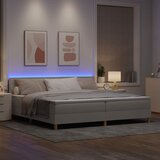  LED Box Spring Krevet Sivo-smeđa 200 x 200 cm tkanina | shoptok.hr