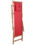  Sklopiva ležaljka za plažu od tkanine s drvenim okvirom crvena | shoptok.hr
