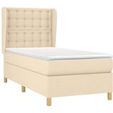  Krevet s oprugama i madracem krem 100 x 200 cm od tkanine | shoptok.hr