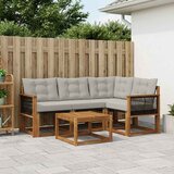  Set vanjskih sofa 5 kom. Prirodna i svjetlosiva | shoptok.hr