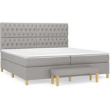  Box spring postelja z vzmetnico svetlo siva 200x200 cm blago, (20726732) | Shoptok.si