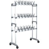 Furnova Stojalo za čevlje s kolesi srebrno 66x27x100 cm, (21954436) | Shoptok.si