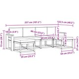  Set vanjskih sofa 6 kom. Prirodna i krem Smeđa 257 x 122,5 x 73 cm | shoptok.hr