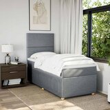 Krevet s oprugama i madracem svjetlosivi 100x200 cm od tkanine | shoptok.hr