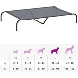 vidaXL dvignjena pasja postelja siva 130x80x20 cm tekstilen in jeklo | Shoptok.si