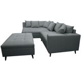 MID.YOU Ecksofa inkl. Hocker, mikrovlakna temno siva | Shoptok.si