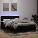 Box Spring krevet s madracem i LED crni 160x210 cm baršunasti Cijene