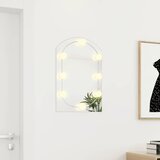  Ogledalo s LED svjetlima 60 x 40 cm stakleno u obliku luka | shoptok.hr
