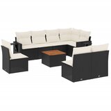  The Living Store Vrtna sedežna garnitura 9-delna z blazinami črn poli ratan - Vrtna Sedežna Garniture, (21443772) | Shoptok.si