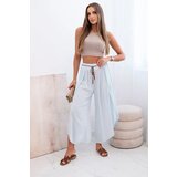 Kesi Włoski Women's viscose trousers with leg slit blue | Shoptok.si