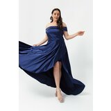 Lafaba Plus Size Evening Dress - Dark blue - A-line cene