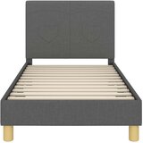  Krevet za djecu s uzglavljem Tamno siva 80 x 160 cm tkanina | shoptok.hr