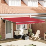 vidaXL Avtomatska Retraktibilna Tenda Rdeča 400x300 cm, Tenda zamenjava tkanine za okvir 4x3 m Rdeča Cene